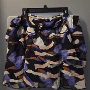 Nine West Women's Abstract Mini Skirt - Black, Blue, Tan